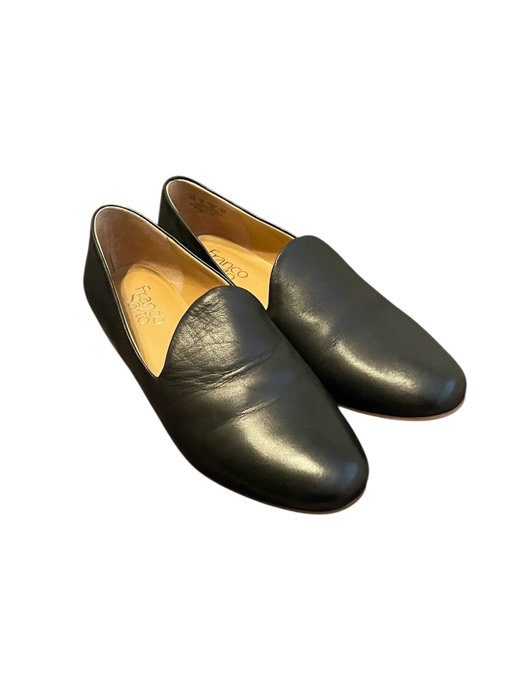 Franco Sarto Women’s Black Bishop Leather Upper Flat Loafer Slip On Shoes Size 8
